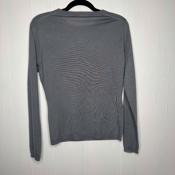 Maria Di Ripabianca Gray Women Crew Neck Cashmere Silk Knit Sweater Size US10 - Picture 4 of 11